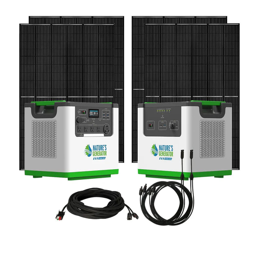Nature's Generator Lithium 3600 Solar Generator + Power Pod + 4x 410W Rigid Panel