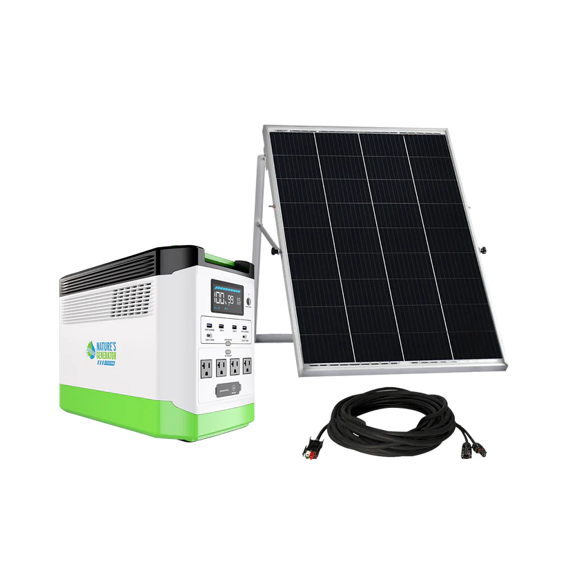 Nature's Generator High Capacity Lithium 1800 Solar Generator + 100W Rigid Panel