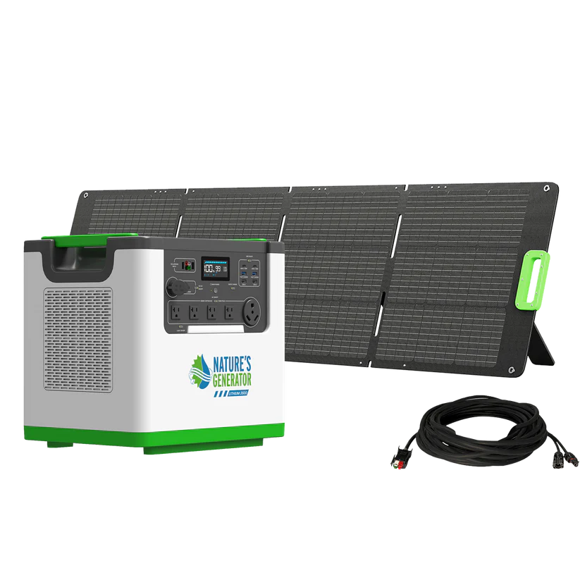 Nature's Generator Lithium 3600 Solar Generator + 200W Folding Panel
