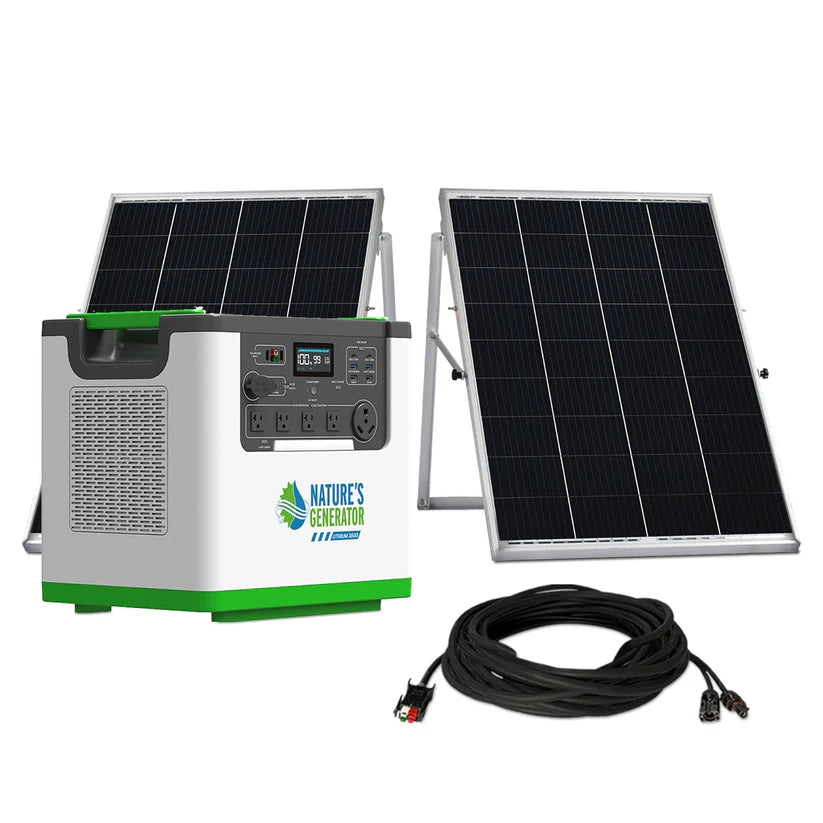 Nature's Generator Lithium 3600 Solar Generator + 2x 100W Rigid Panel