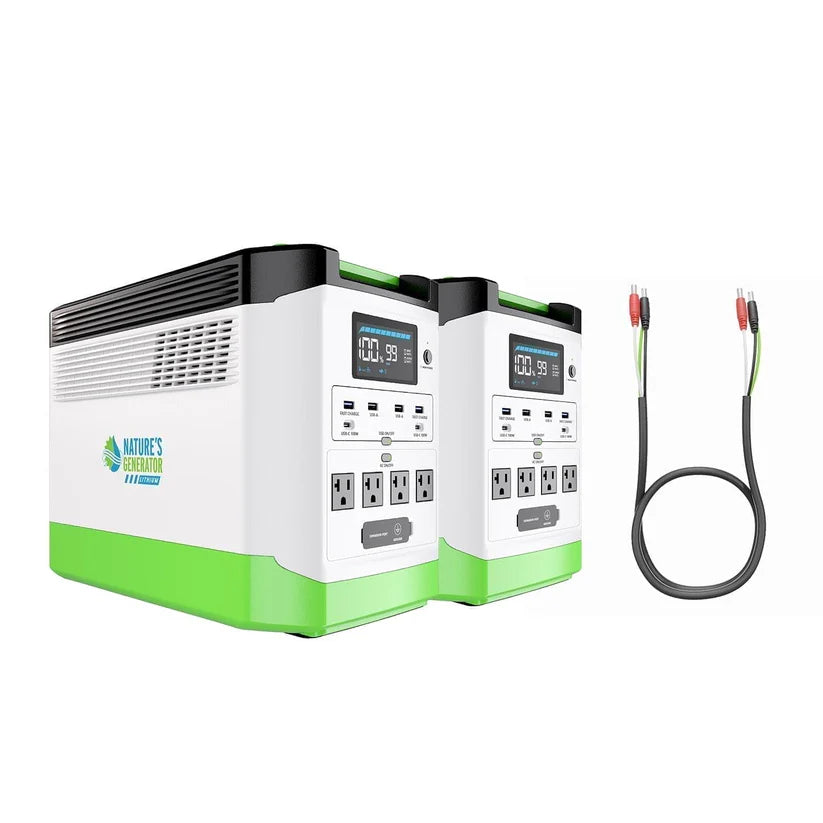 High Capacity Expandable Lithium 1800 Power Station x2 + Link Cable